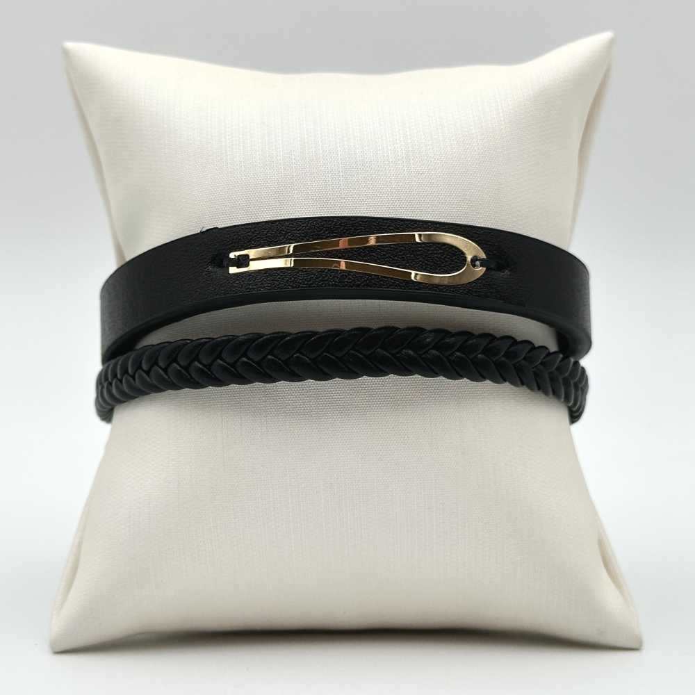 دستبند چرمی مردانه کد 00156