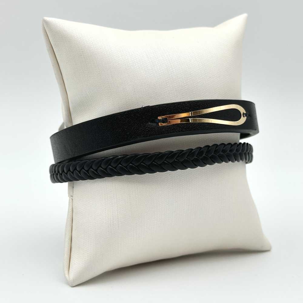 دستبند چرمی مردانه کد 00156